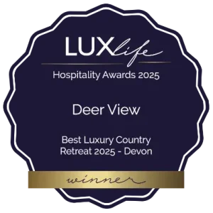 Deer View LuxLife Hospitality Awards Best Luxury Country Retreat Devon 2025 winner badge