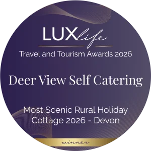Deer View Self Catering LuxLife Travel and Tourism Awards Most Scenic Rural Holiday Cottage 2026 Devon winner badge