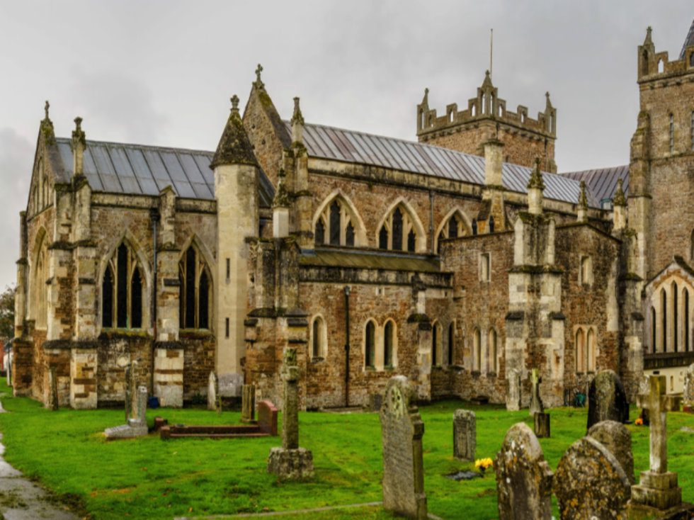 The gothic church in Ottery St Mary in Devon